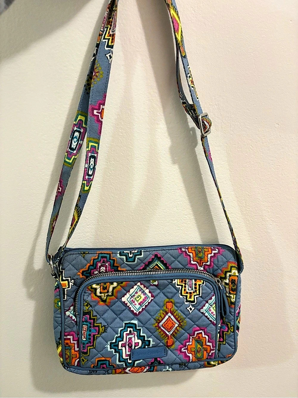 Vera Bradley All in One Crossbody Blue & Pink Bag